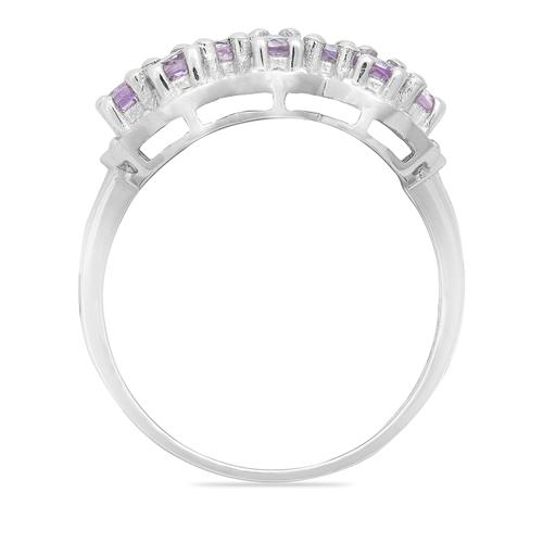 925 SILVER NATURAL AFRICAN  AMETHYST GEMSTONE CLUSTER RING 